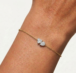 Heart & Pear Lab Grown Diamond Toi-et-Moi Chain Amora Bracelet