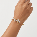 Gold Floral Cluster Round Lab Grown Diamond Arixa Bracelet