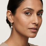 Gold Pave Drop Round Lab Grown Diamond Arixen Earring