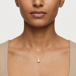 Gold Solitaire Emerald Round Lab Grown Diamond Arlo Pendant