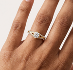 Gold 1Ct Split Shank Pave Solitaire Round Lab Grown Diamond Artemis Ring
