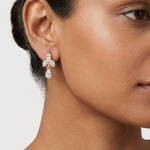 Gold Floral Drop Design Marquise Lab Grown Diamond Arvex Earring