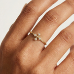 Gold Halo Setting Round Lab Grown Diamond Auvra Ring