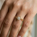 Gold Cluster Setting Round Lab Grown Diamond Avelin Ring