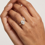 Gold 2 50Ct Oval Solitaire Pave Lab Grown Diamond Avelor Ring