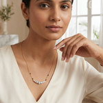Gold 2Ct Graduated Prong Round Lab Grown Diamond Avenix Mangalsutra
