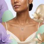 Gold Cluster Setting Pear Lab Grown Diamond Avyra Pendant