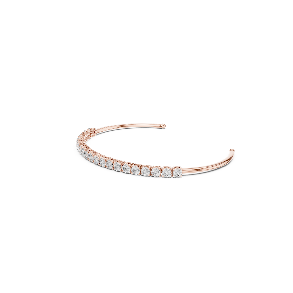 Gold 2Ct Round Lab Grown Diamond Pierre Bracelet