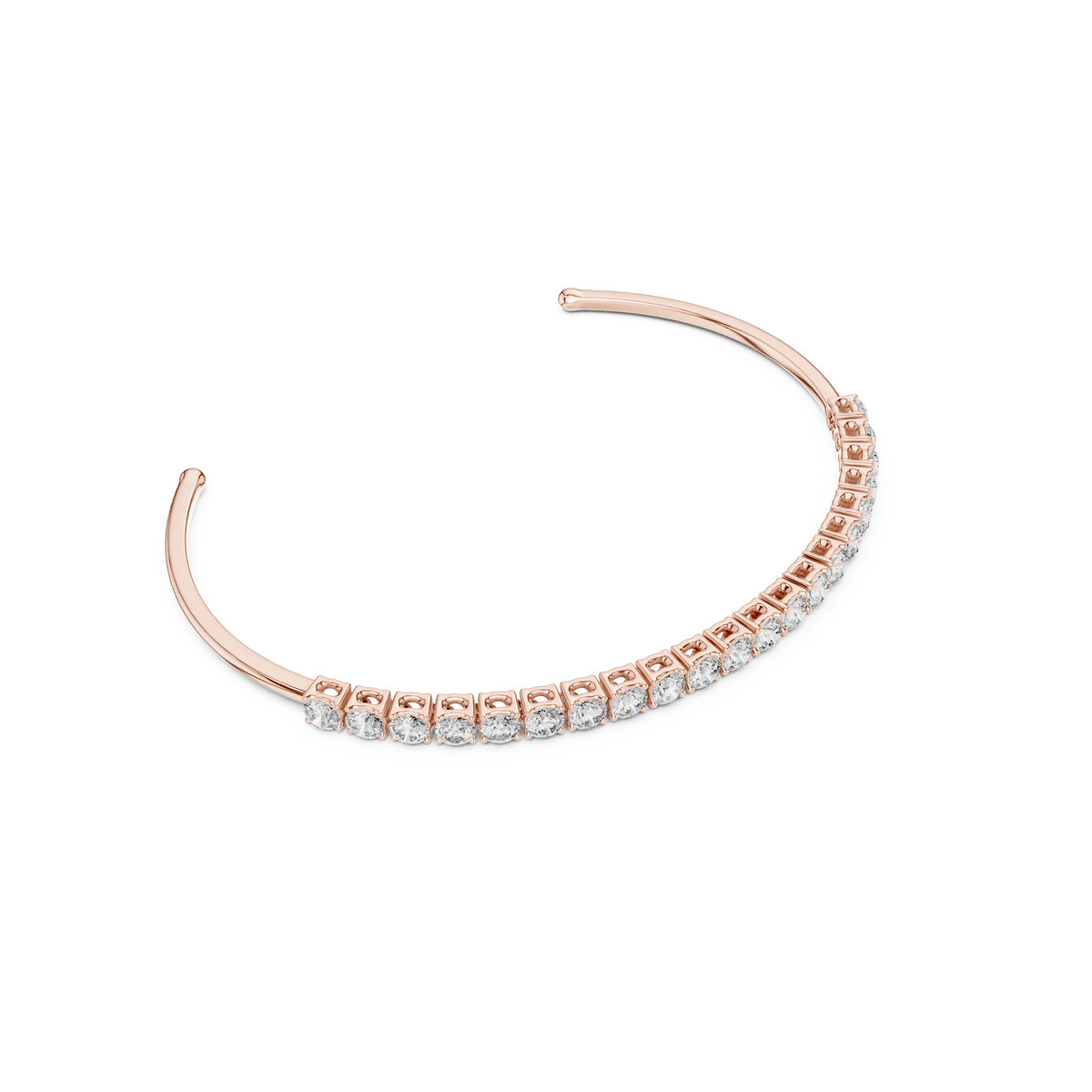 Gold 2Ct Round Lab Grown Diamond Pierre Bracelet