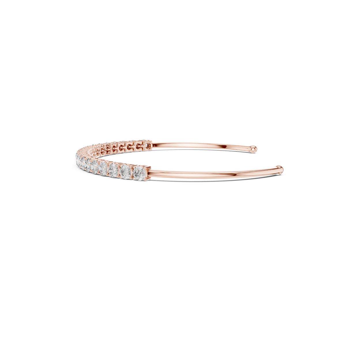 Gold 2Ct Round Lab Grown Diamond Pierre Bracelet