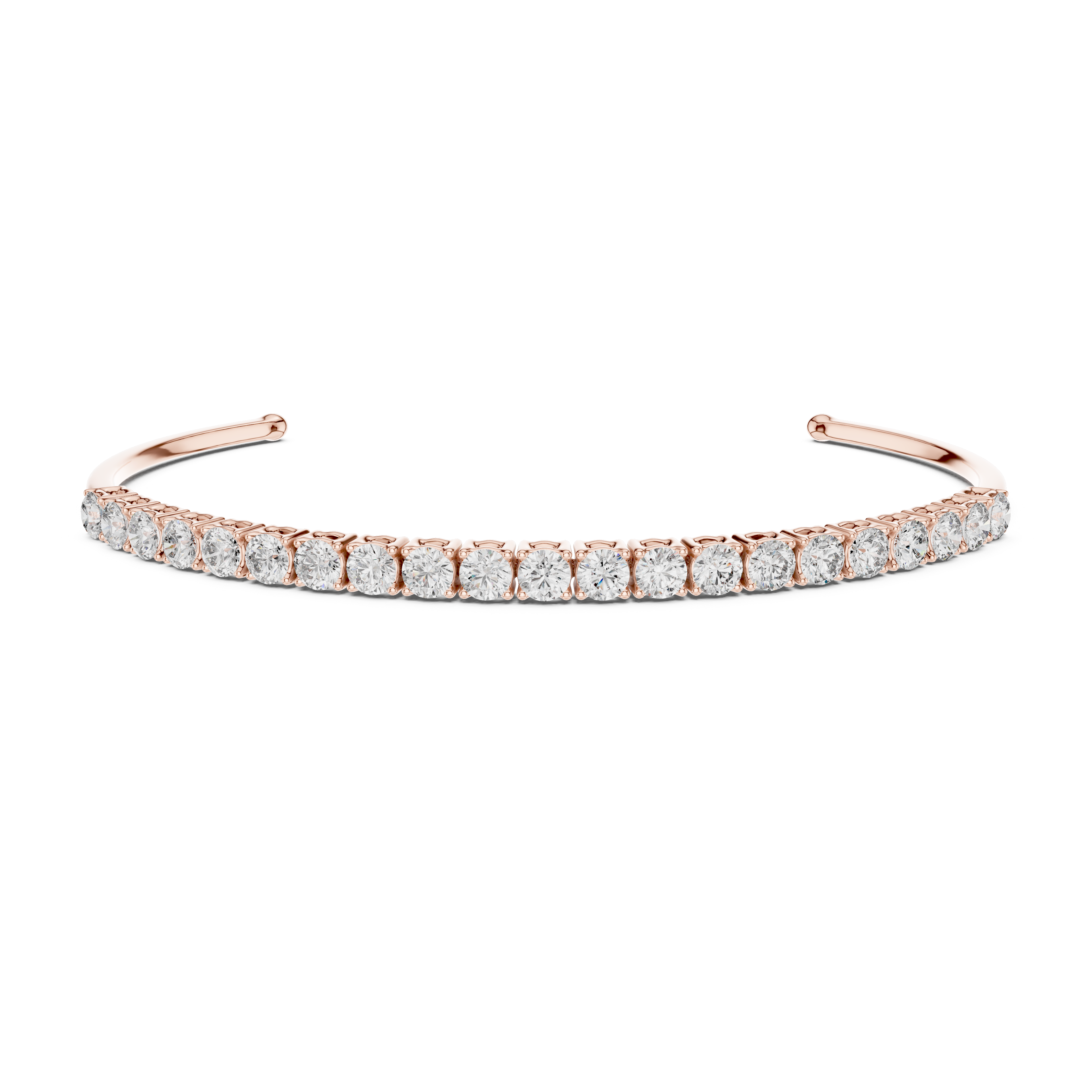 Gold 2Ct Round Lab Grown Diamond Pierre Bracelet