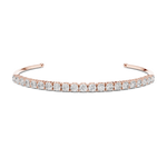 Gold 2Ct Round Lab Grown Diamond Pierre Bracelet