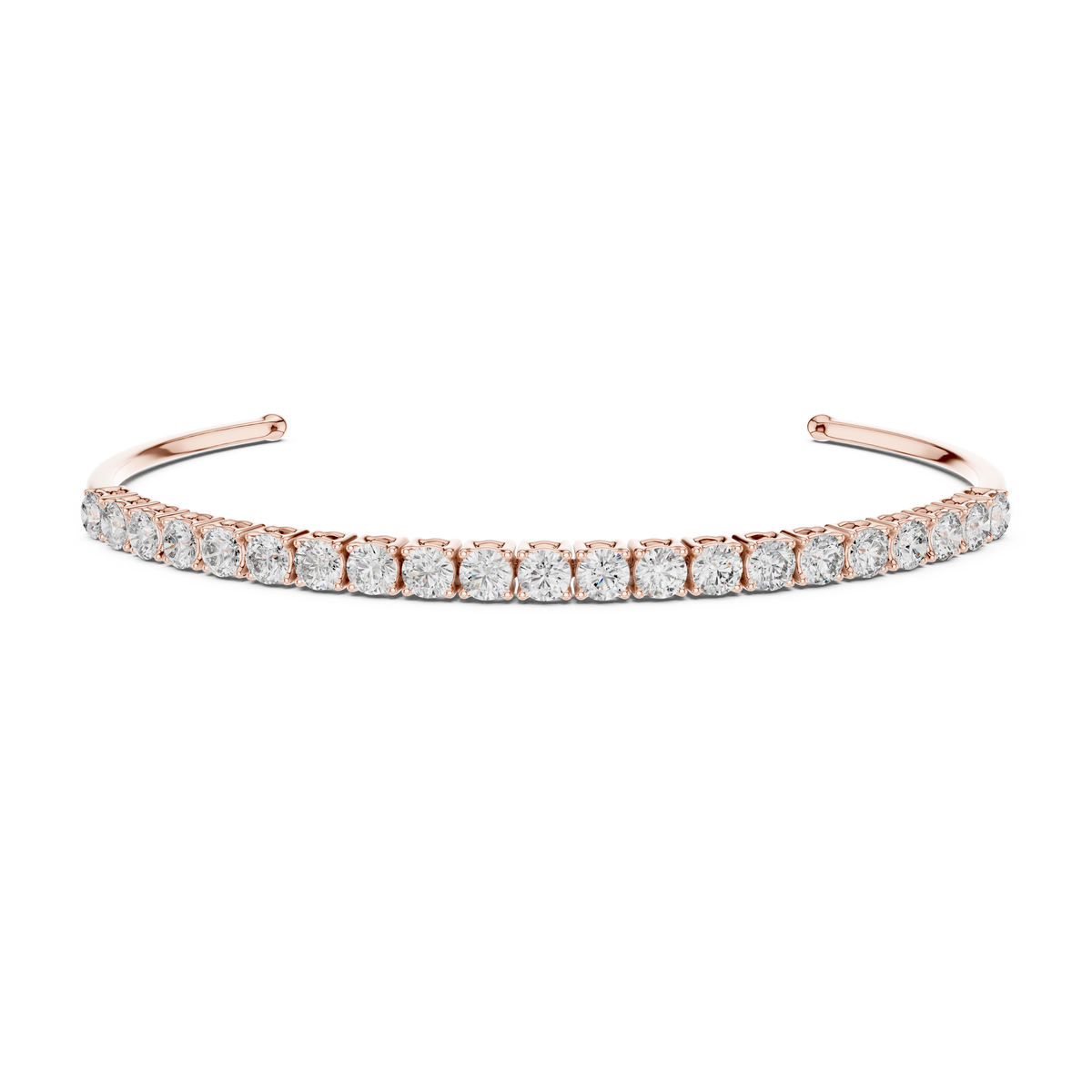 Gold 2Ct Round Lab Grown Diamond Pierre Bracelet