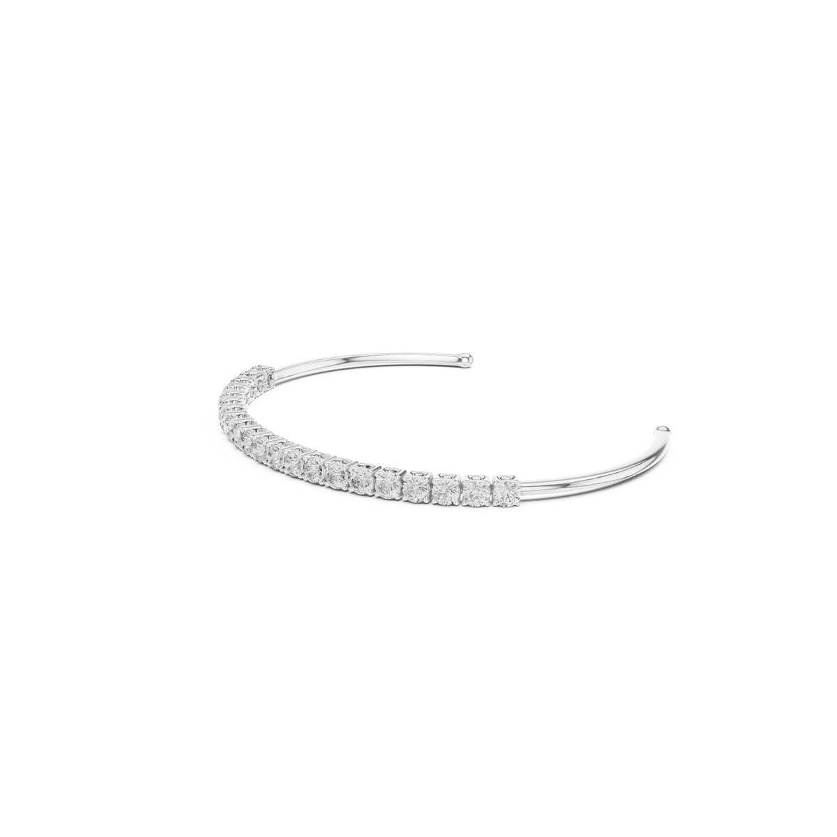 Gold 2Ct Round Lab Grown Diamond Pierre Bracelet