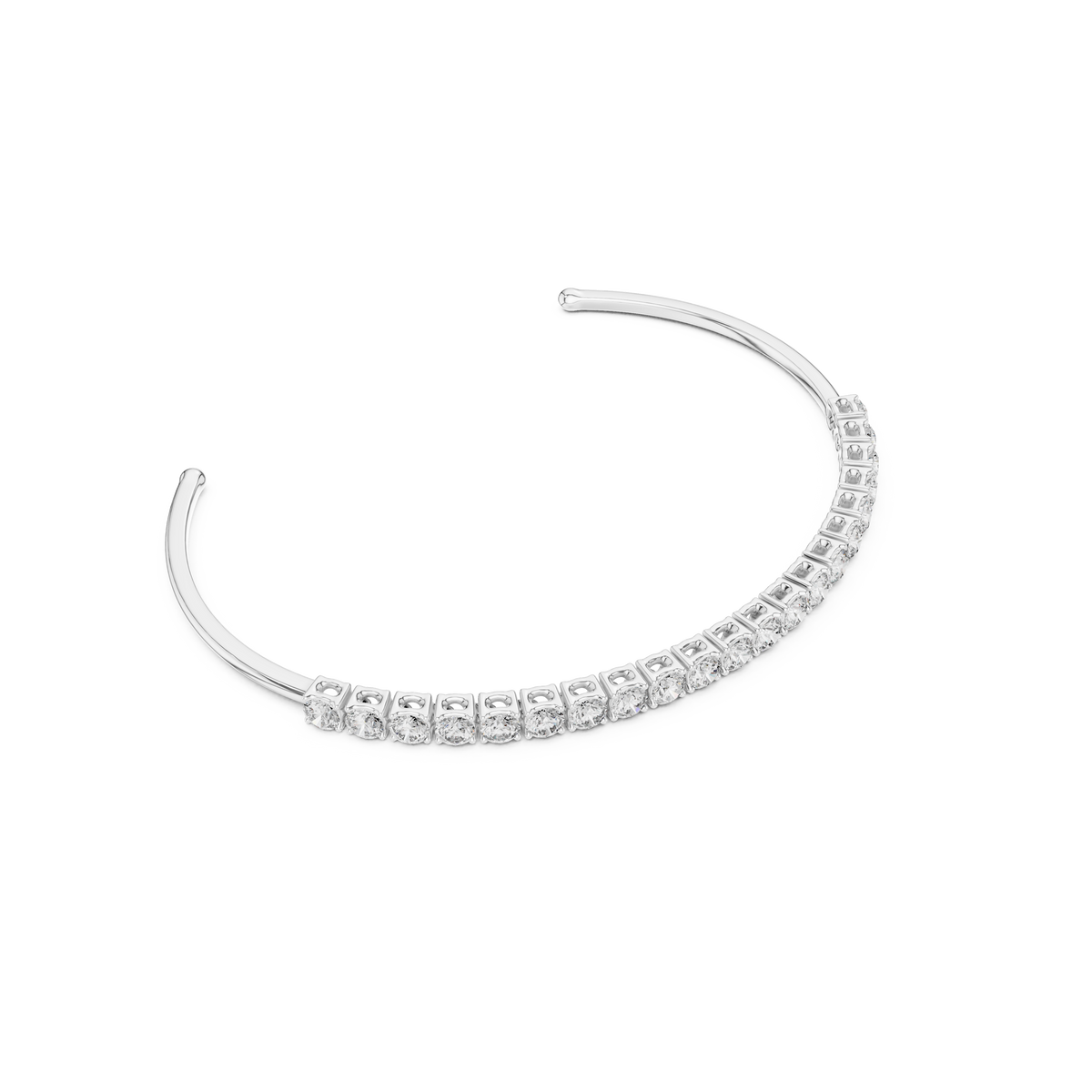 Gold 2Ct Round Lab Grown Diamond Pierre Bracelet