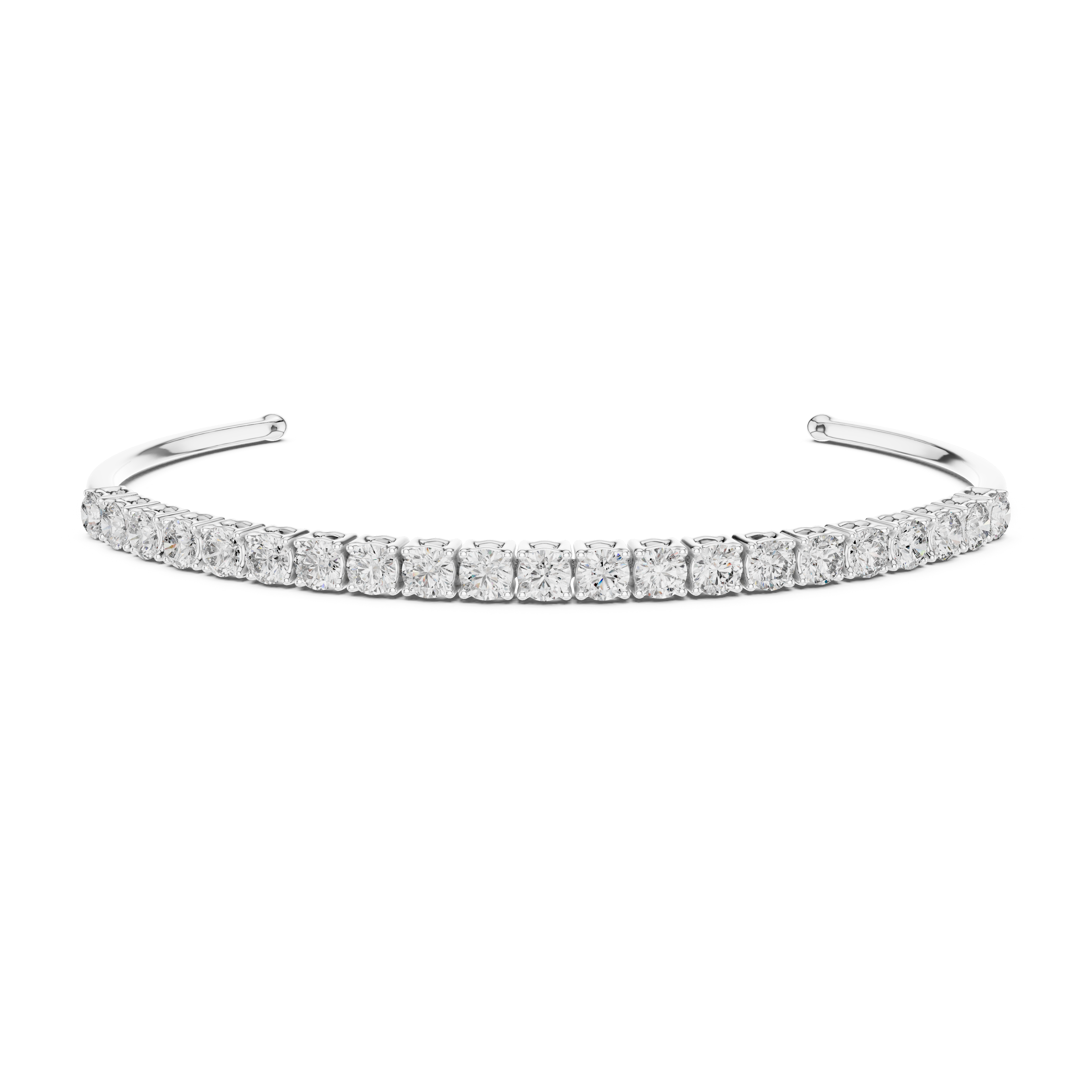 Gold 2Ct Round Lab Grown Diamond Pierre Bracelet