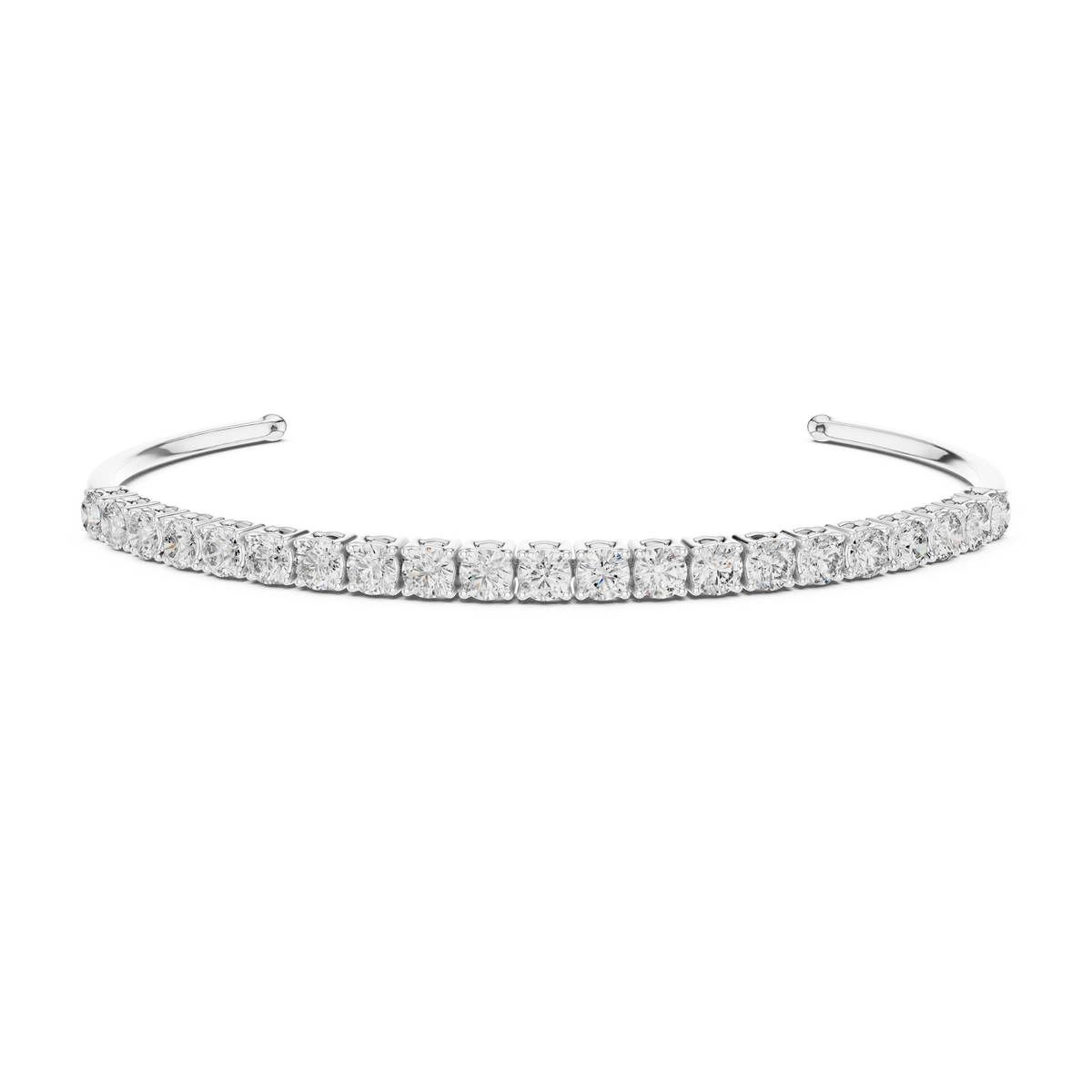 Gold 2Ct Round Lab Grown Diamond Pierre Bracelet
