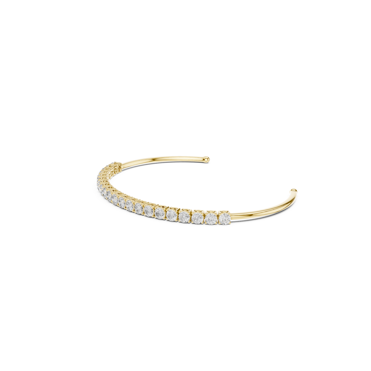 Gold 2Ct Round Lab Grown Diamond Pierre Bracelet