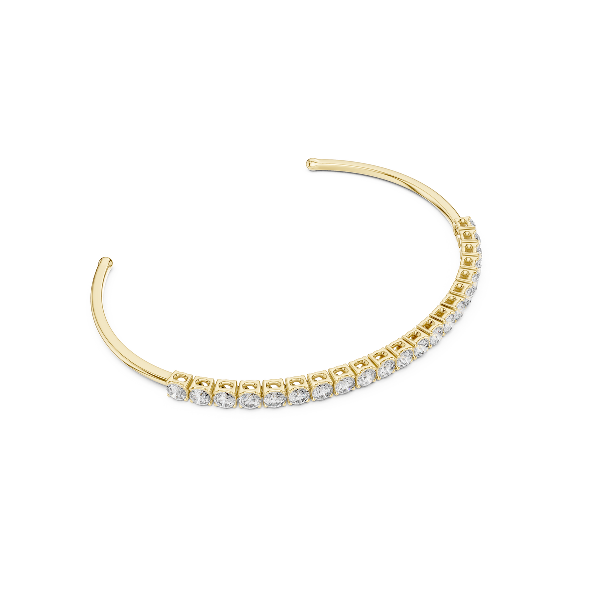 Gold 2Ct Round Lab Grown Diamond Pierre Bracelet