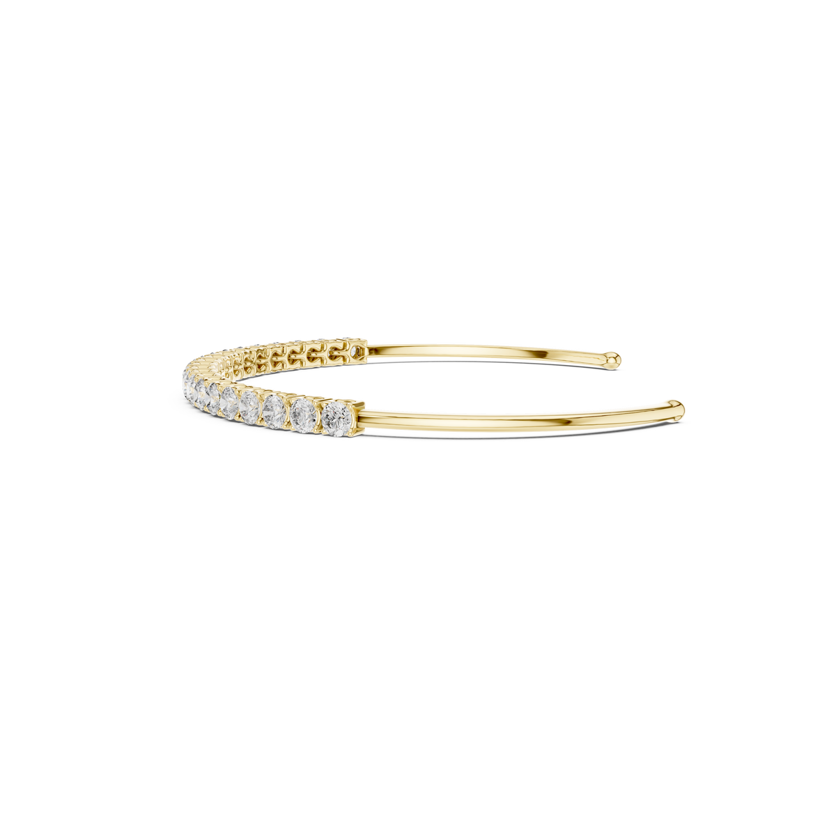 Gold 2Ct Round Lab Grown Diamond Pierre Bracelet