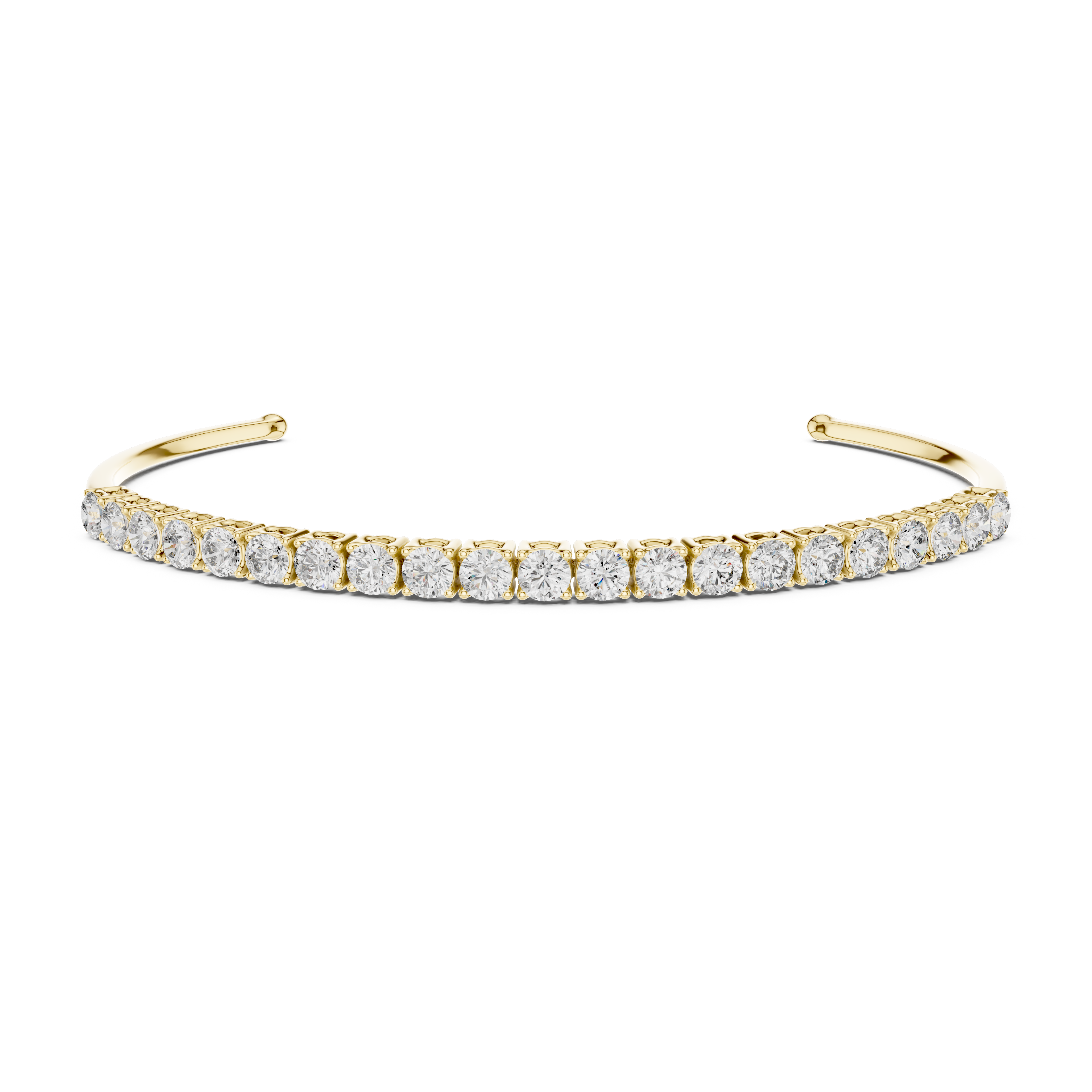 Gold 2Ct Round Lab Grown Diamond Pierre Bracelet