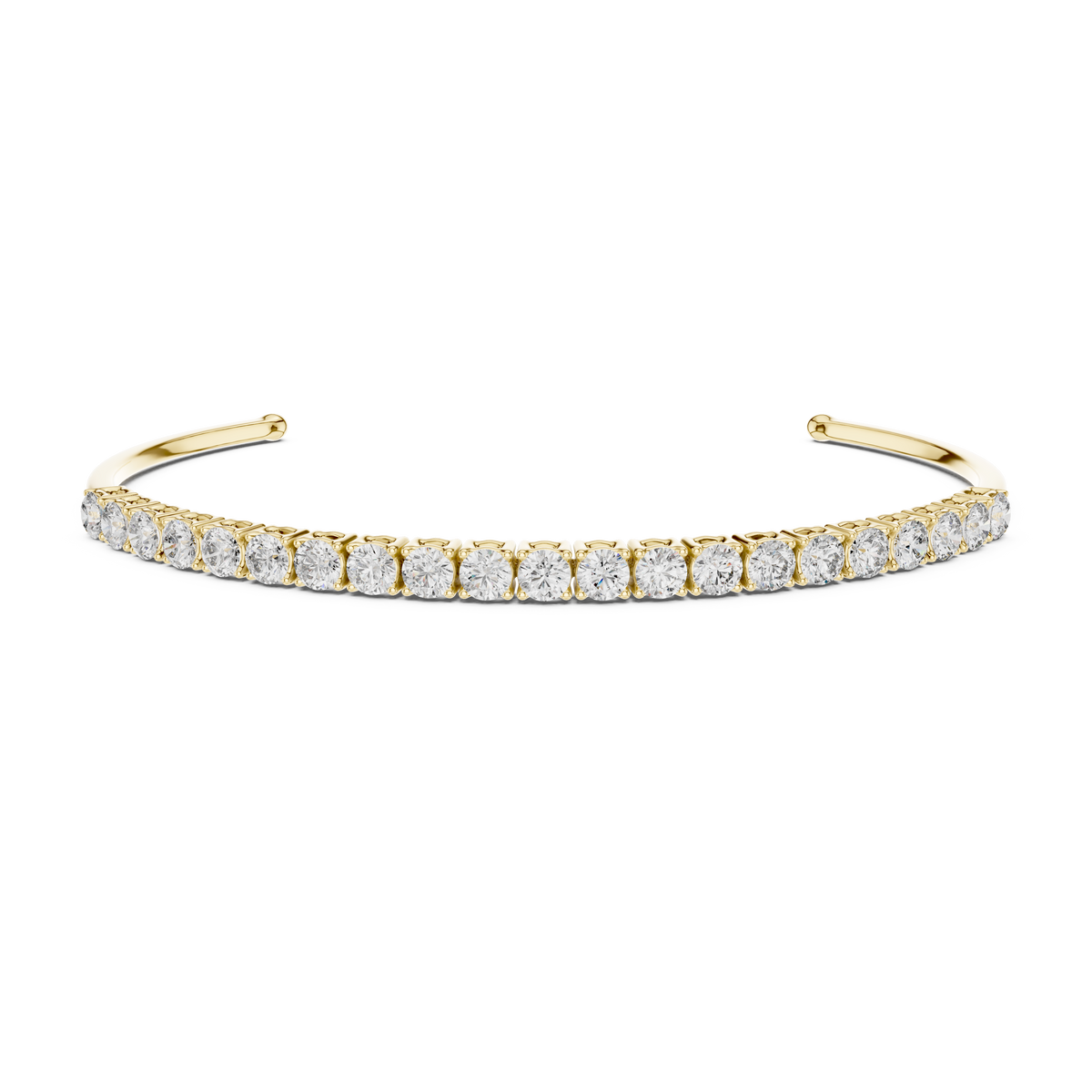 Gold 2Ct Round Lab Grown Diamond Pierre Bracelet
