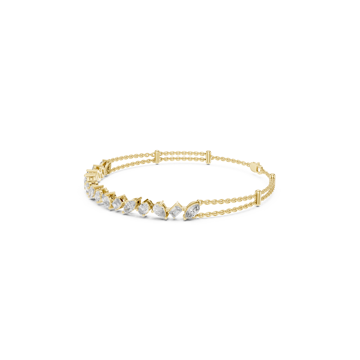 Gold 1Ct Mixed Shape Lab Grown Diamond Adriel Bracelet