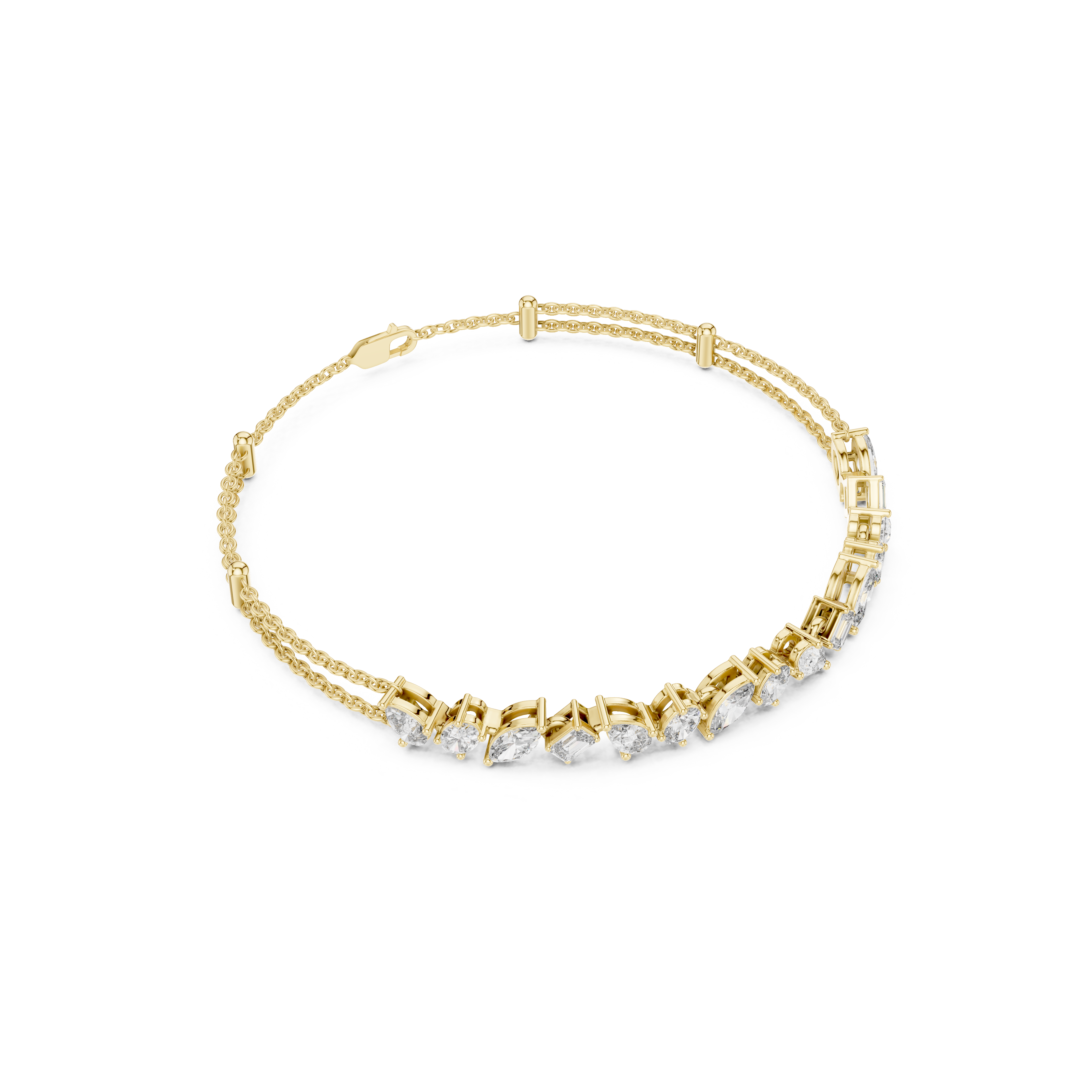 Gold 1Ct Mixed Shape Lab Grown Diamond Adriel Bracelet