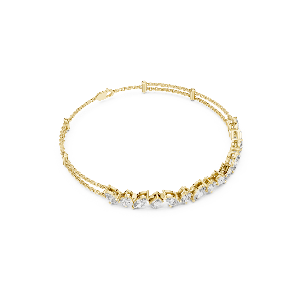 Gold 1Ct Mixed Shape Lab Grown Diamond Adriel Bracelet
