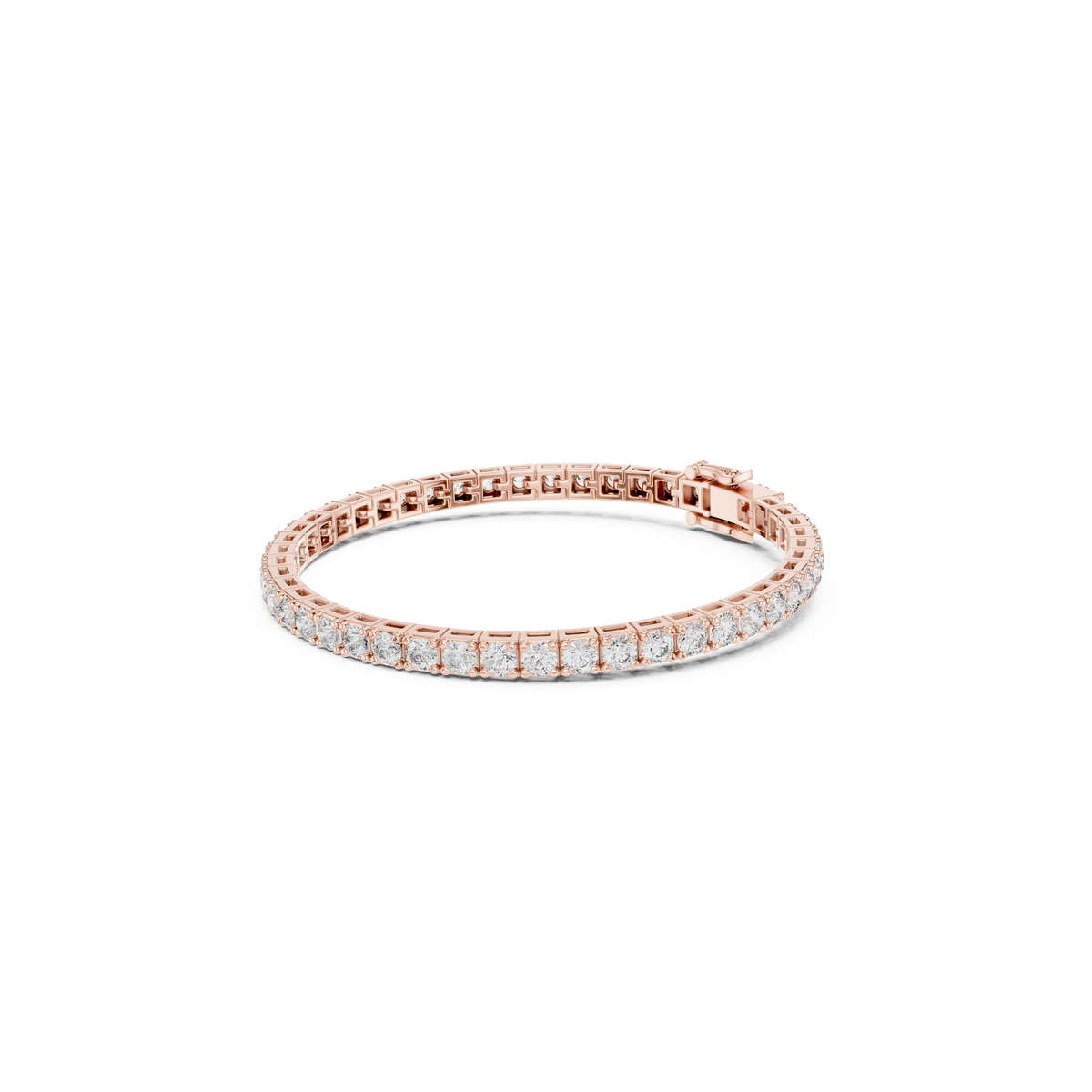 Gold 5Ct Tennis Round Lab Grown Diamond Pillen Bracelet