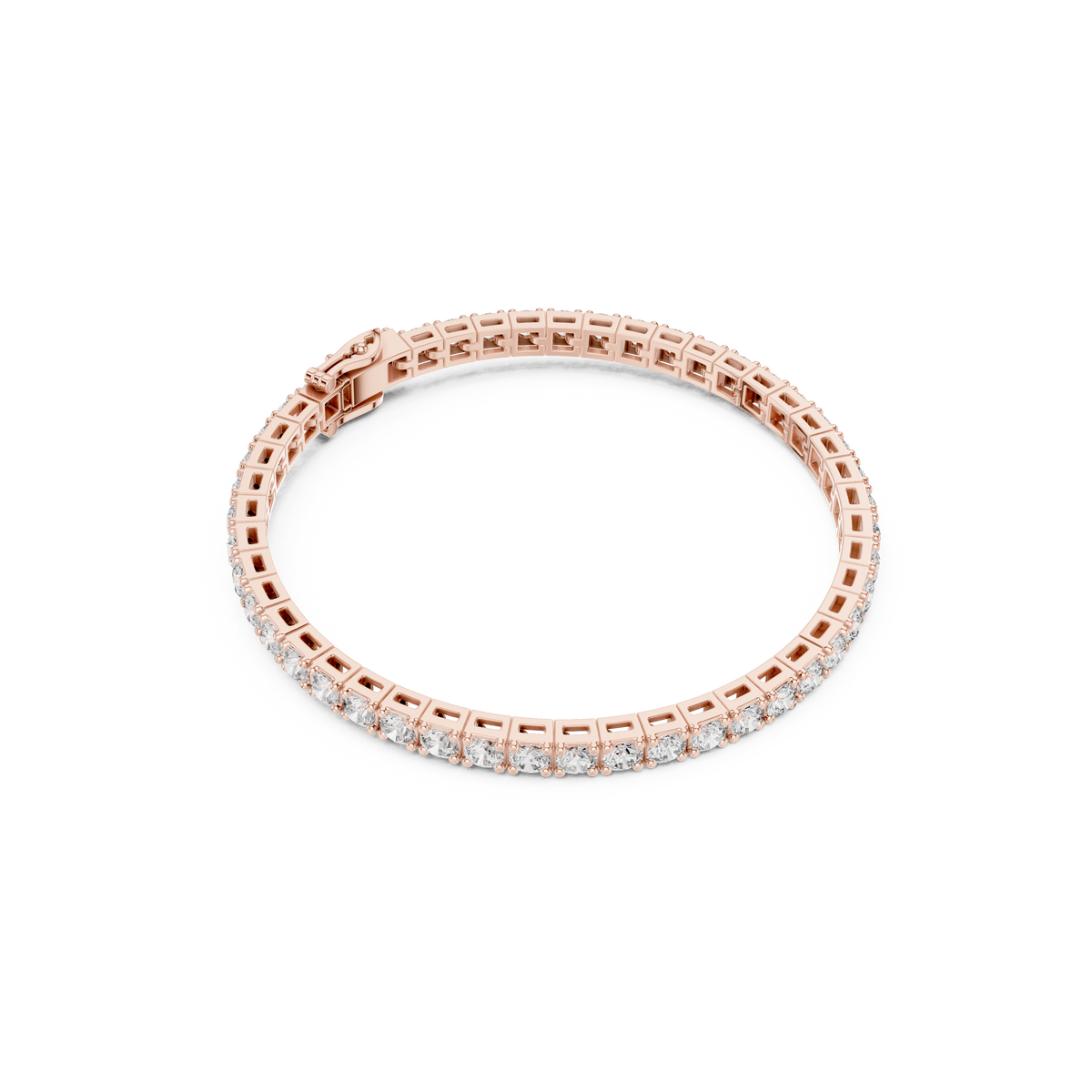 Gold 5Ct Tennis Round Lab Grown Diamond Pillen Bracelet