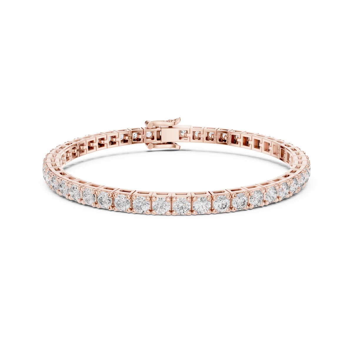 Gold 5Ct Tennis Round Lab Grown Diamond Pillen Bracelet