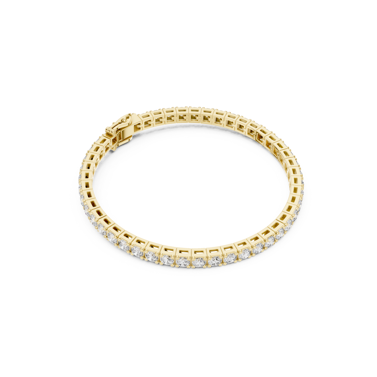 Gold 5Ct Tennis Round Lab Grown Diamond Pillen Bracelet