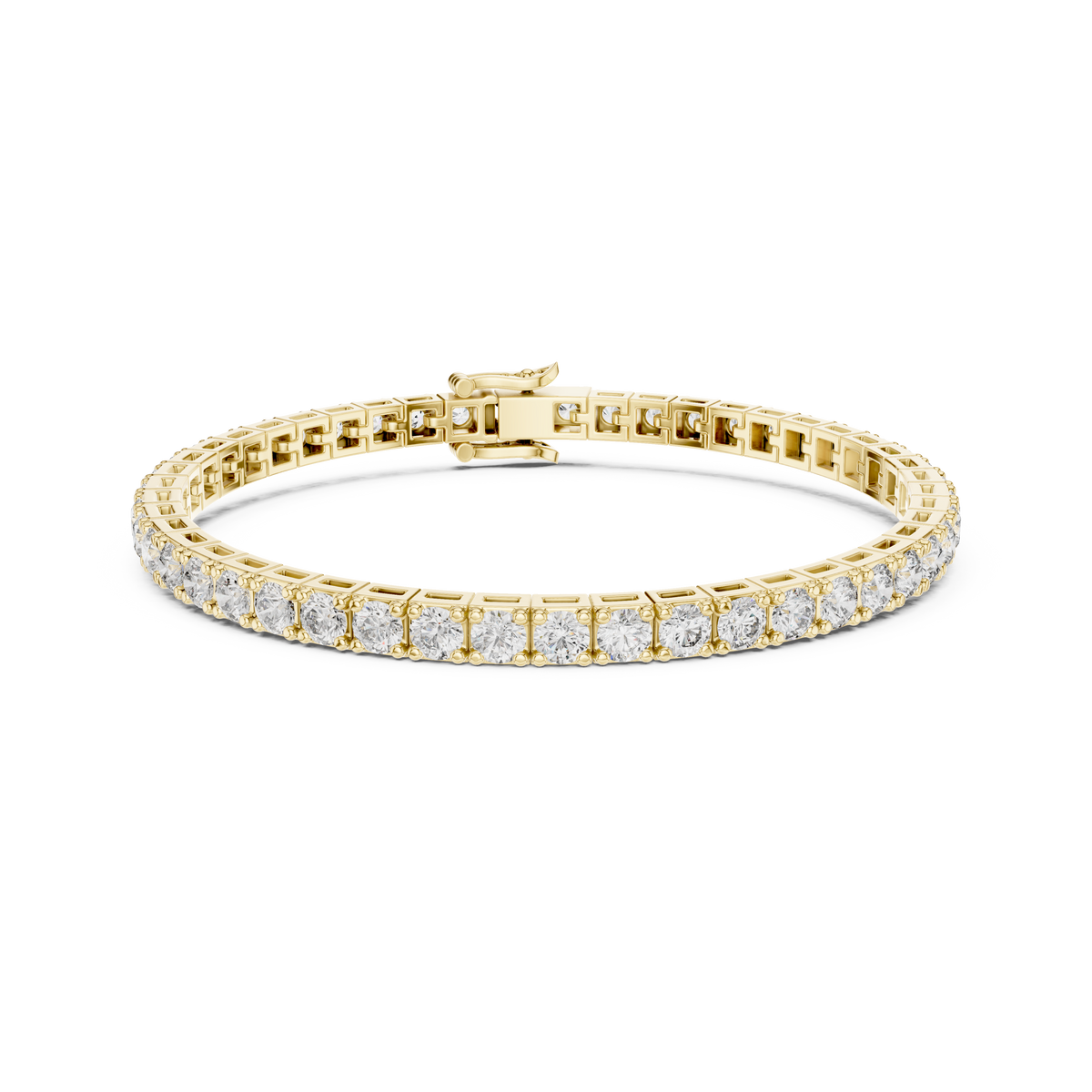 Gold 5Ct Tennis Round Lab Grown Diamond Pillen Bracelet