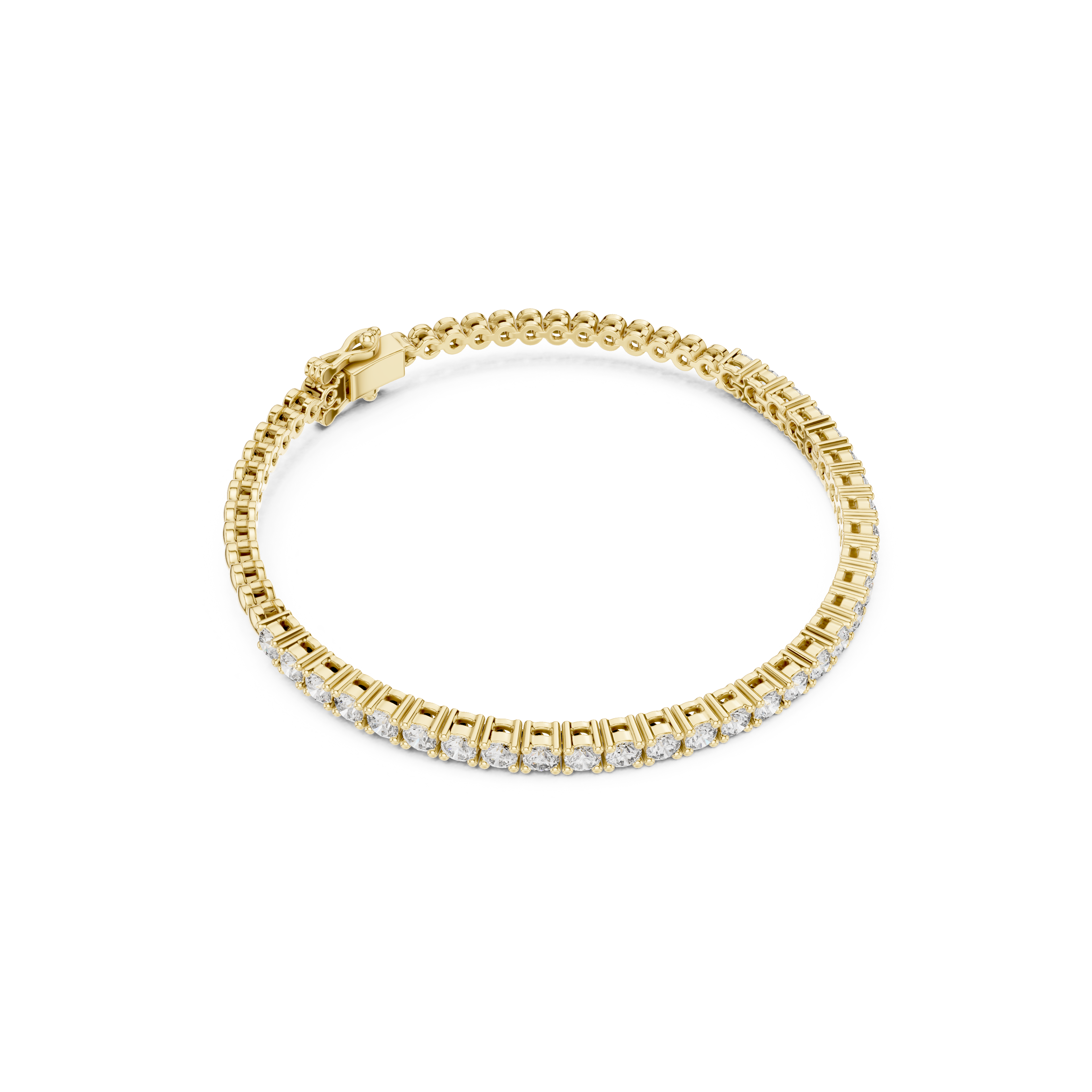 Gold 6Ct Classic Tennis Round Lab Grown Diamond Moana Bracelet