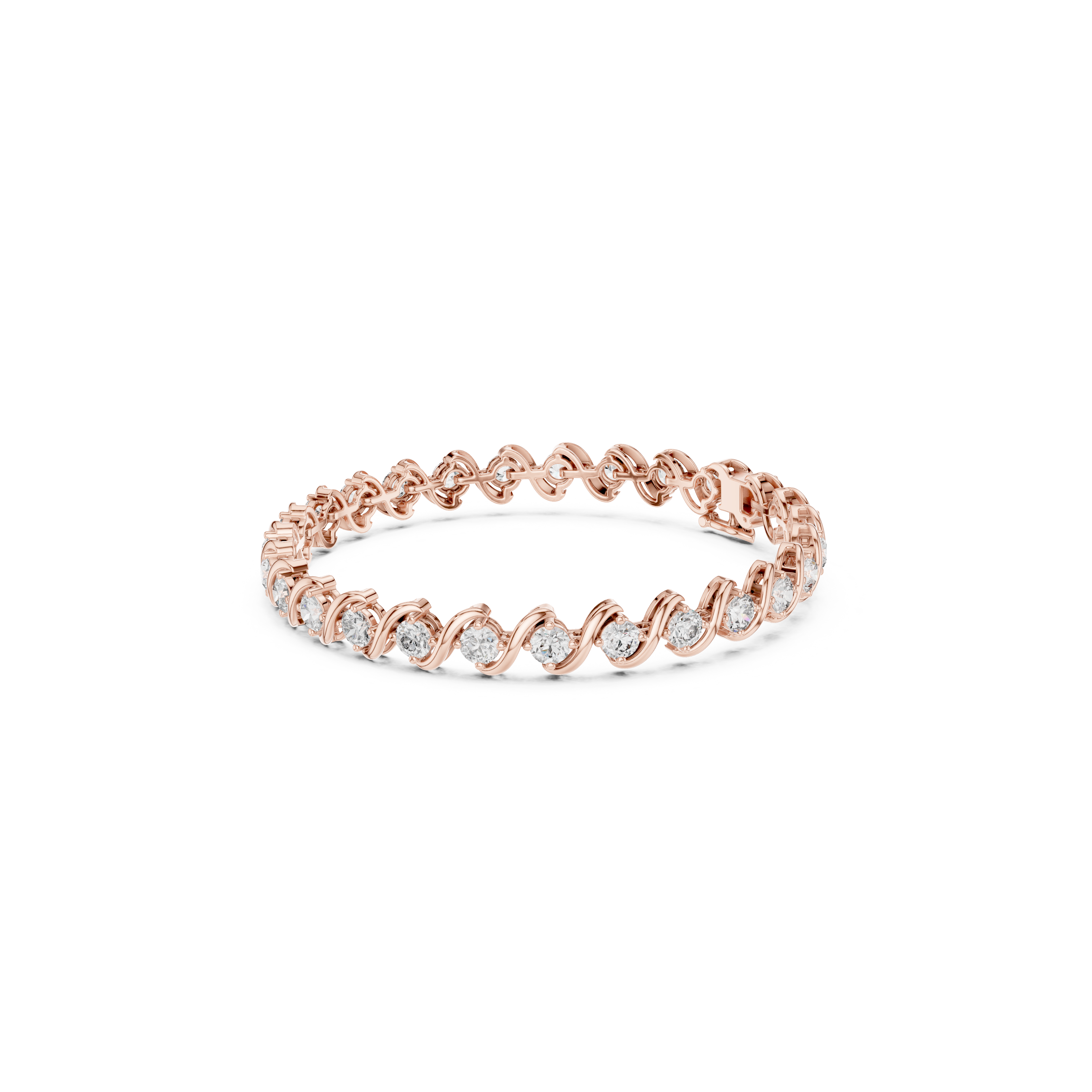Gold 6Ct Round Cut Lab Grown Diamond Tennis Vorex Bracelet