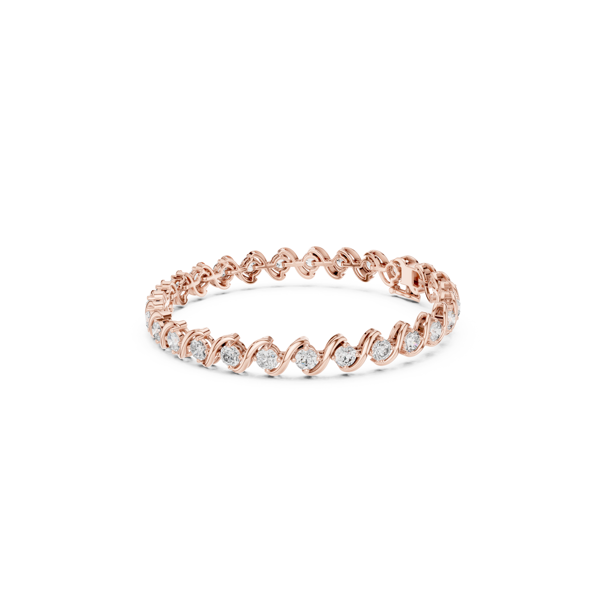 Gold 6Ct Round Cut Lab Grown Diamond Tennis Vorex Bracelet