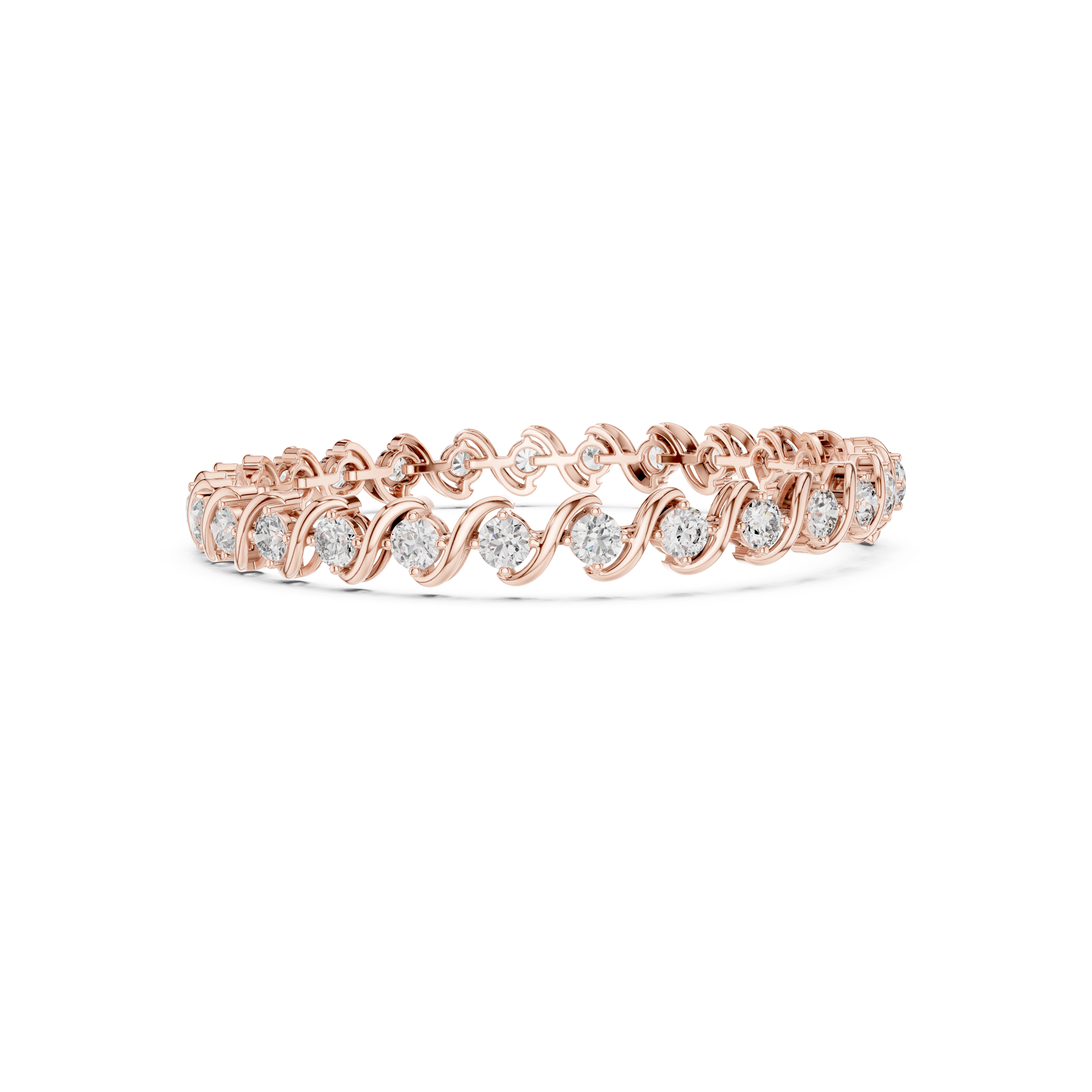 Gold 6Ct Round Cut Lab Grown Diamond Tennis Vorex Bracelet