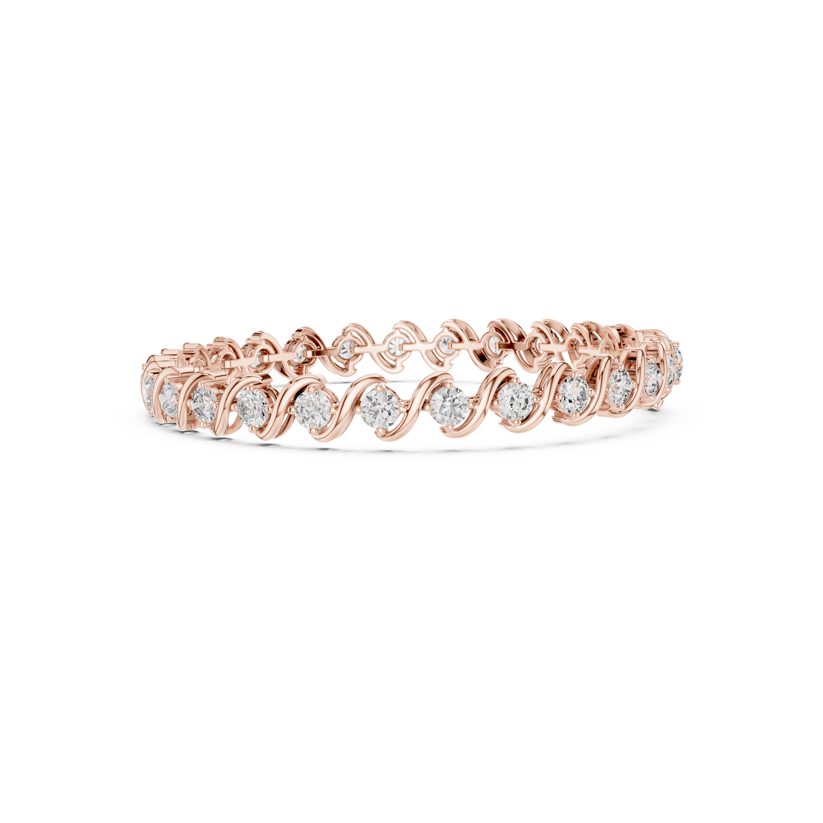 Gold 6Ct Round Cut Lab Grown Diamond Tennis Vorex Bracelet