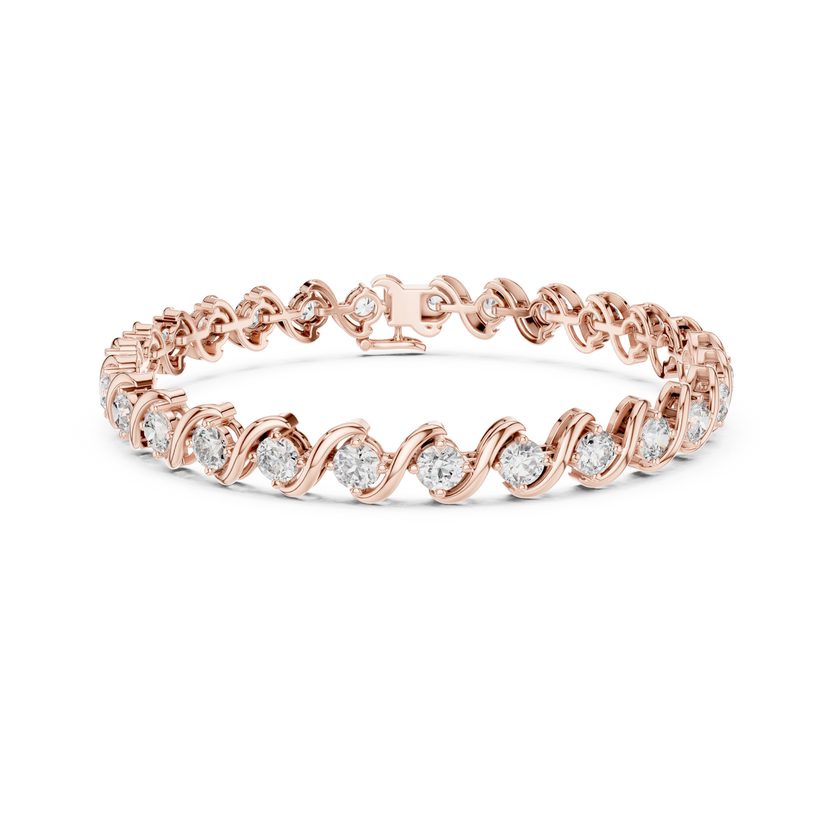 Gold 6Ct Round Cut Lab Grown Diamond Tennis Vorex Bracelet