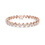 Gold 6Ct Round Cut Lab Grown Diamond Tennis Vorex Bracelet