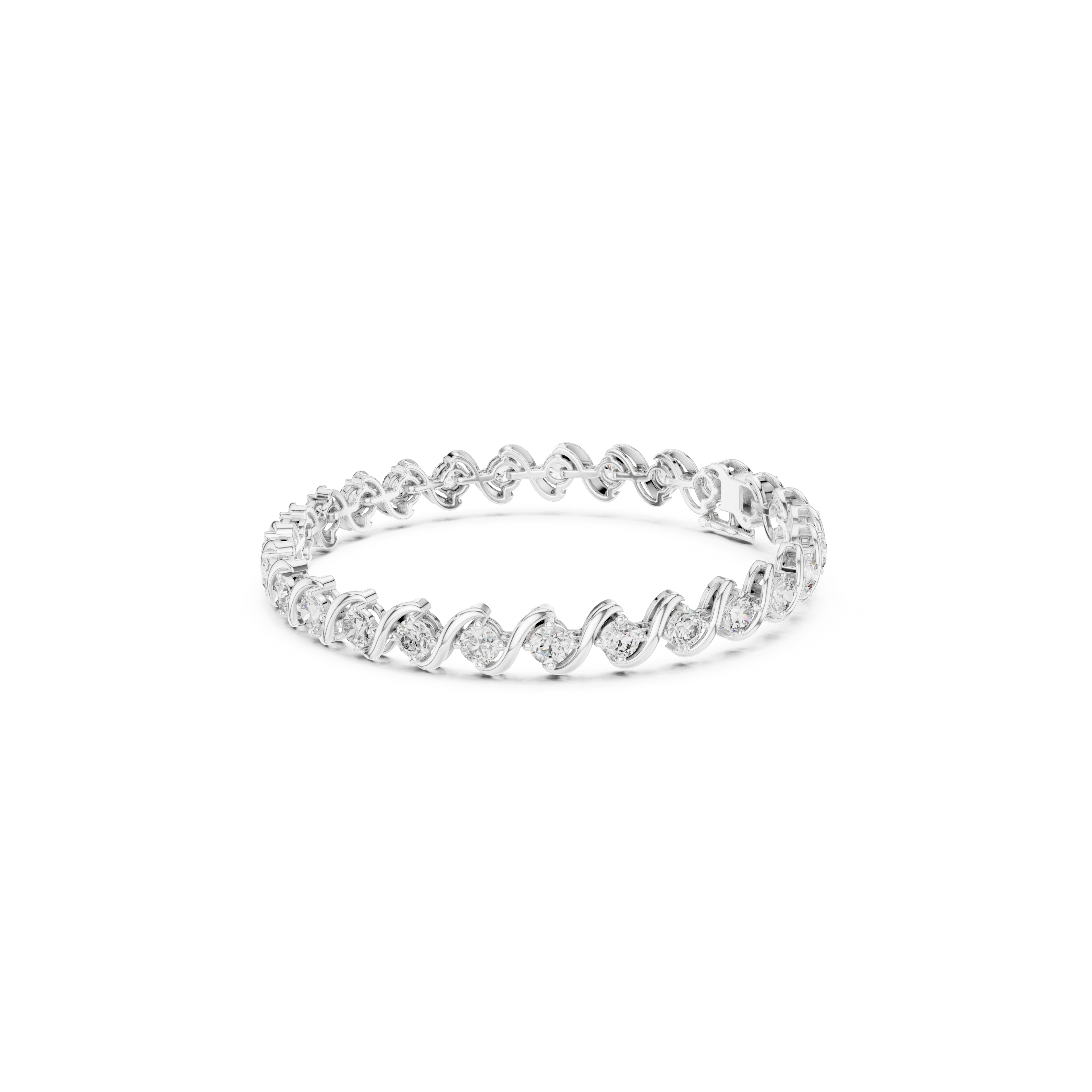 Gold 6Ct Round Cut Lab Grown Diamond Tennis Vorex Bracelet