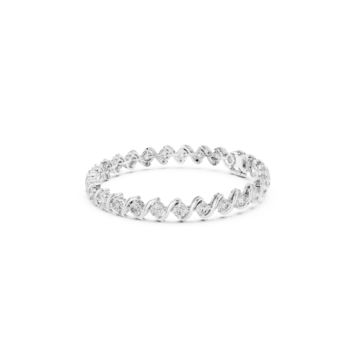 Gold 6Ct Round Cut Lab Grown Diamond Tennis Vorex Bracelet