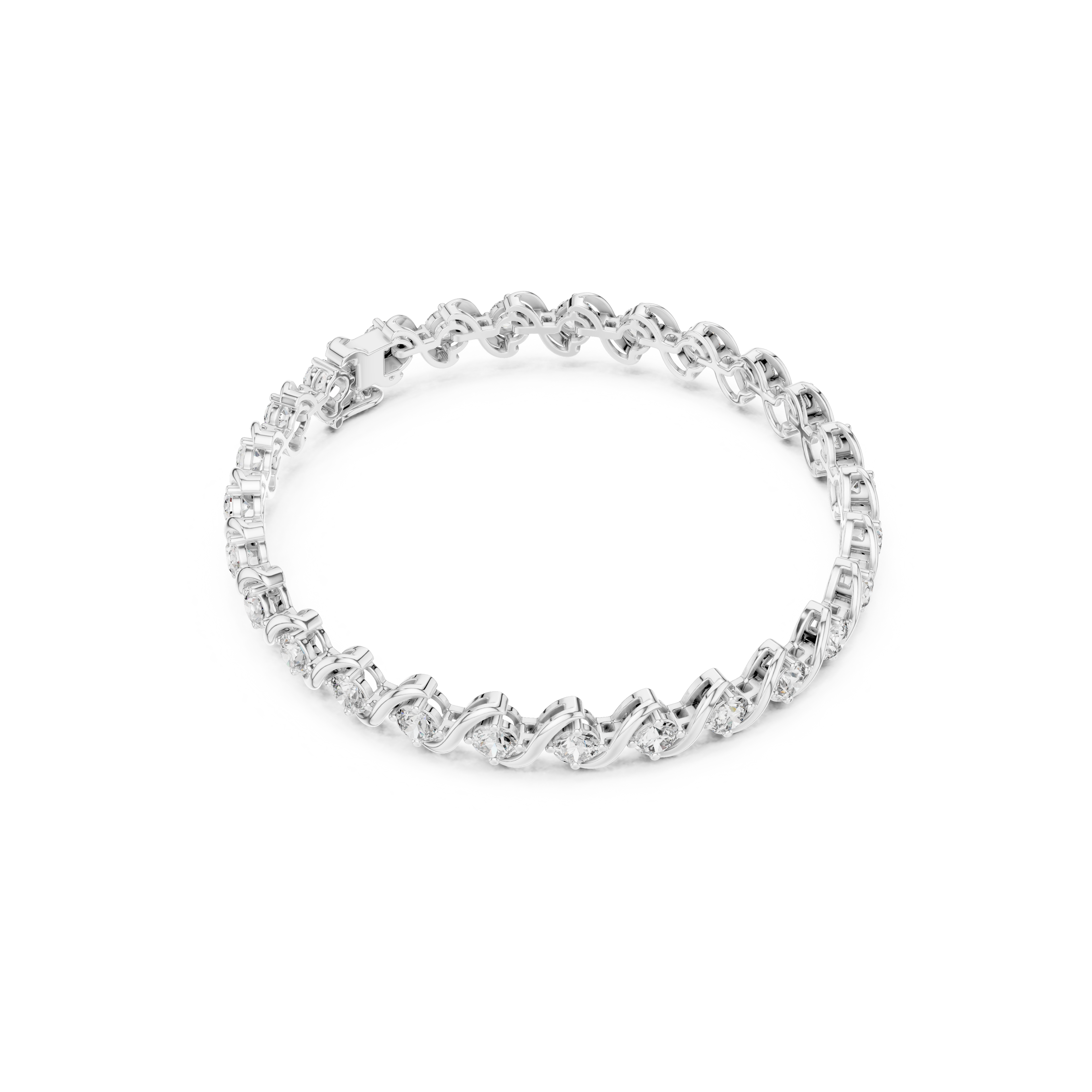 Gold 6Ct Round Cut Lab Grown Diamond Tennis Vorex Bracelet