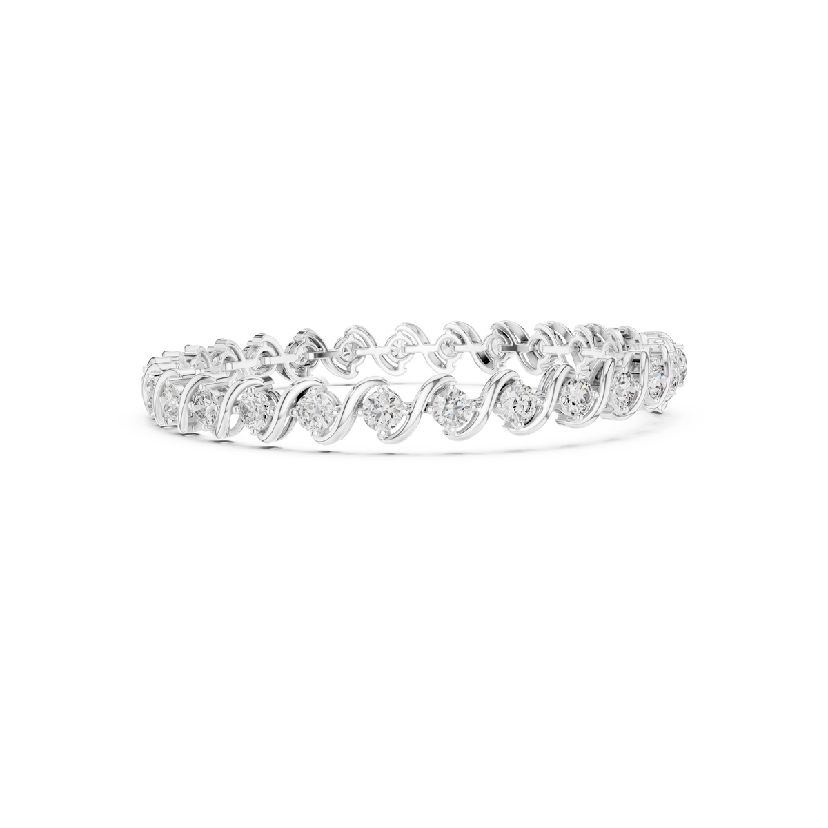 Gold 6Ct Round Cut Lab Grown Diamond Tennis Vorex Bracelet