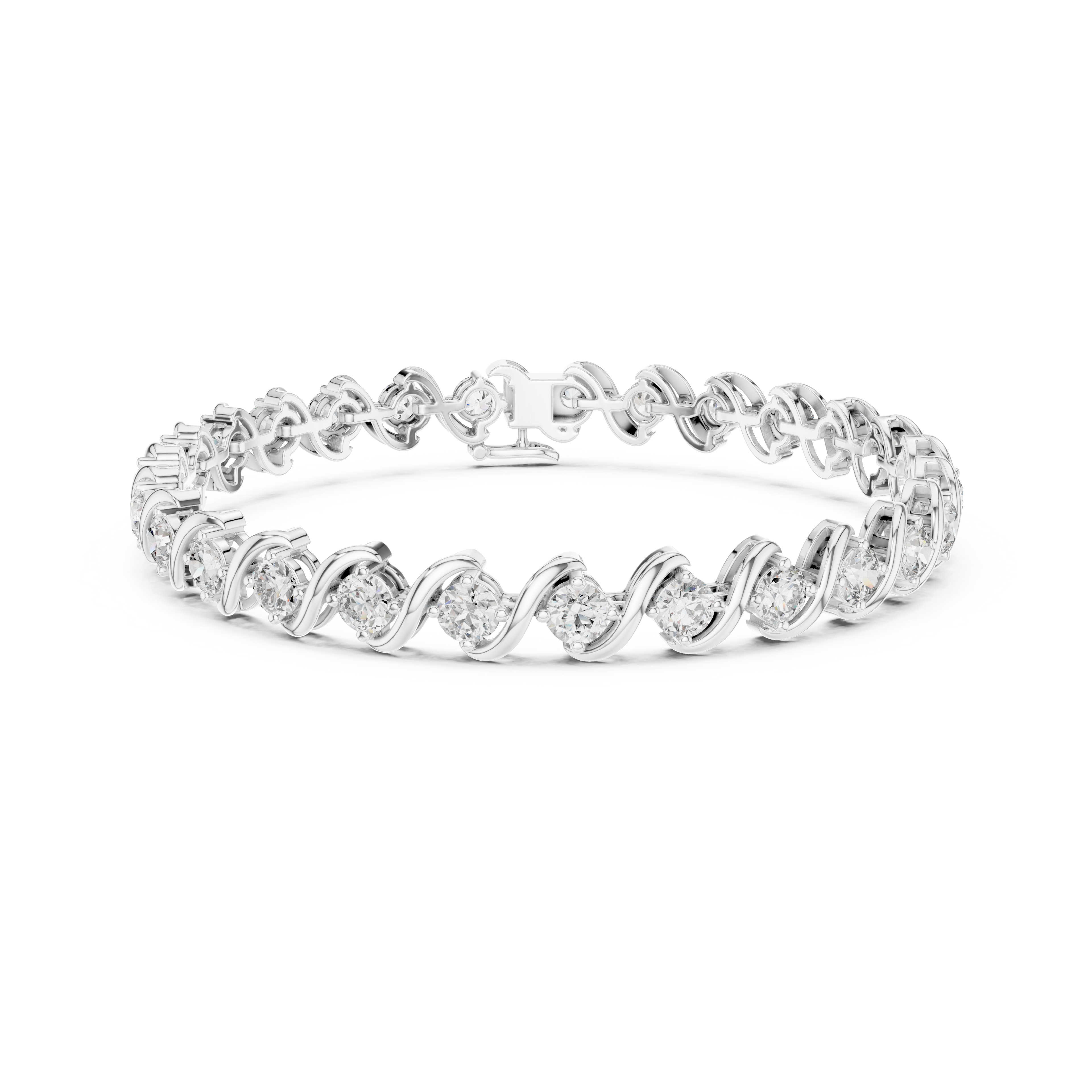 Gold 6Ct Round Cut Lab Grown Diamond Tennis Vorex Bracelet