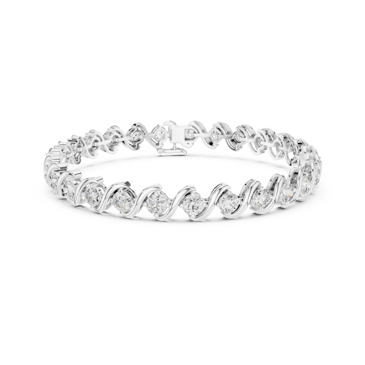 Gold 6Ct Round Cut Lab Grown Diamond Tennis Vorex Bracelet