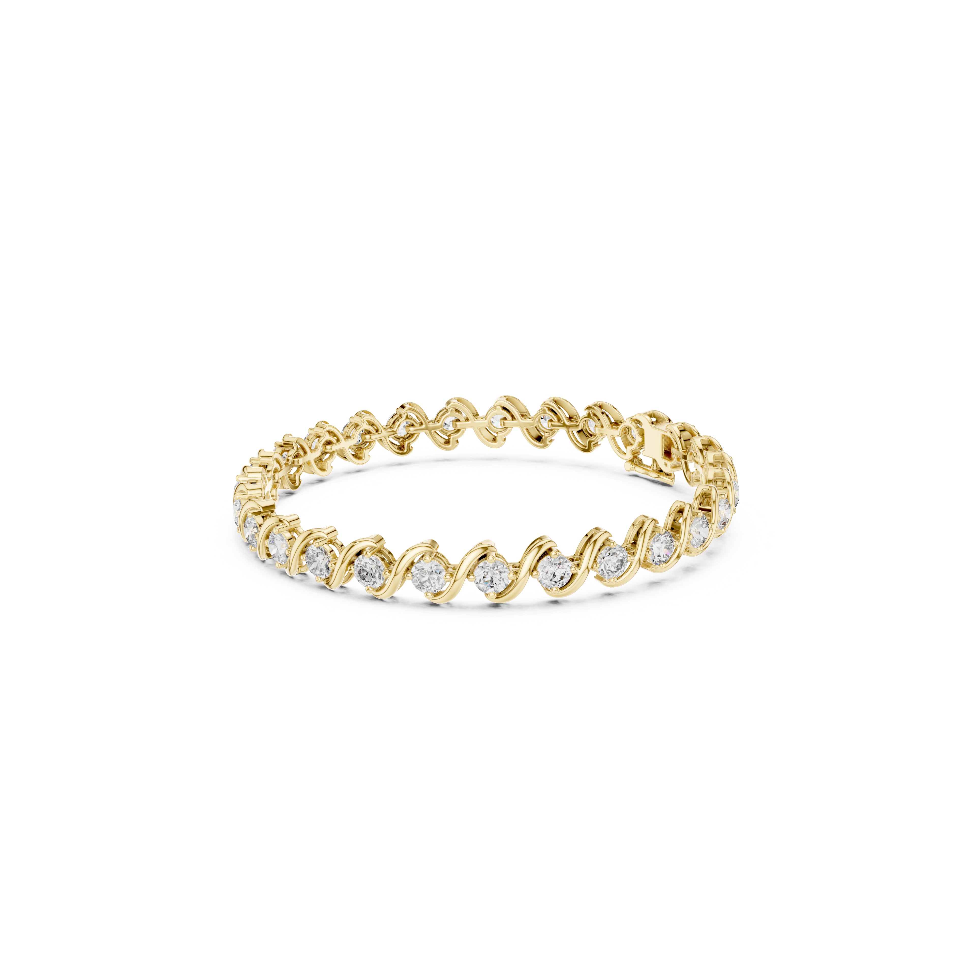 Gold 6Ct Round Cut Lab Grown Diamond Tennis Vorex Bracelet