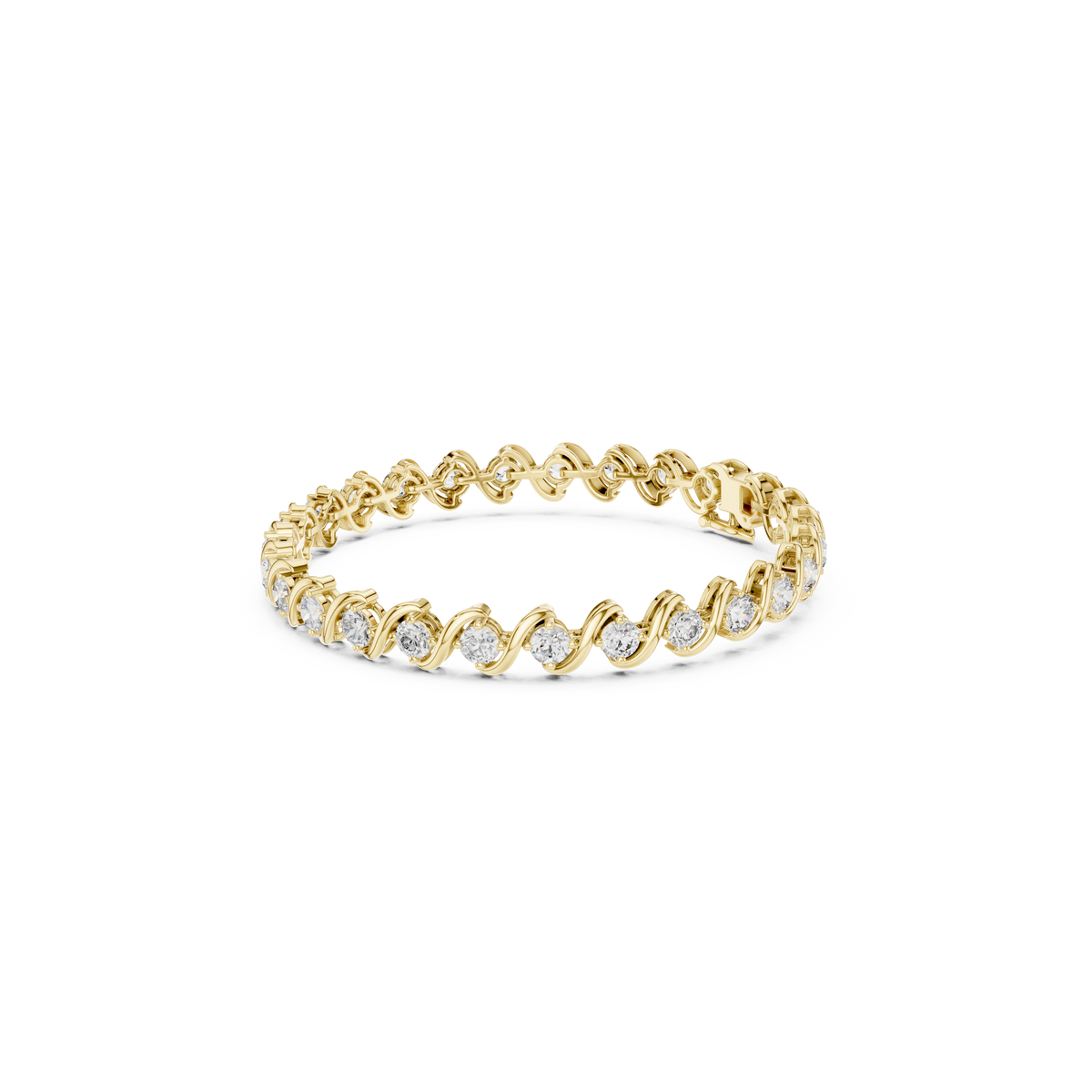 Gold 6Ct Round Cut Lab Grown Diamond Tennis Vorex Bracelet