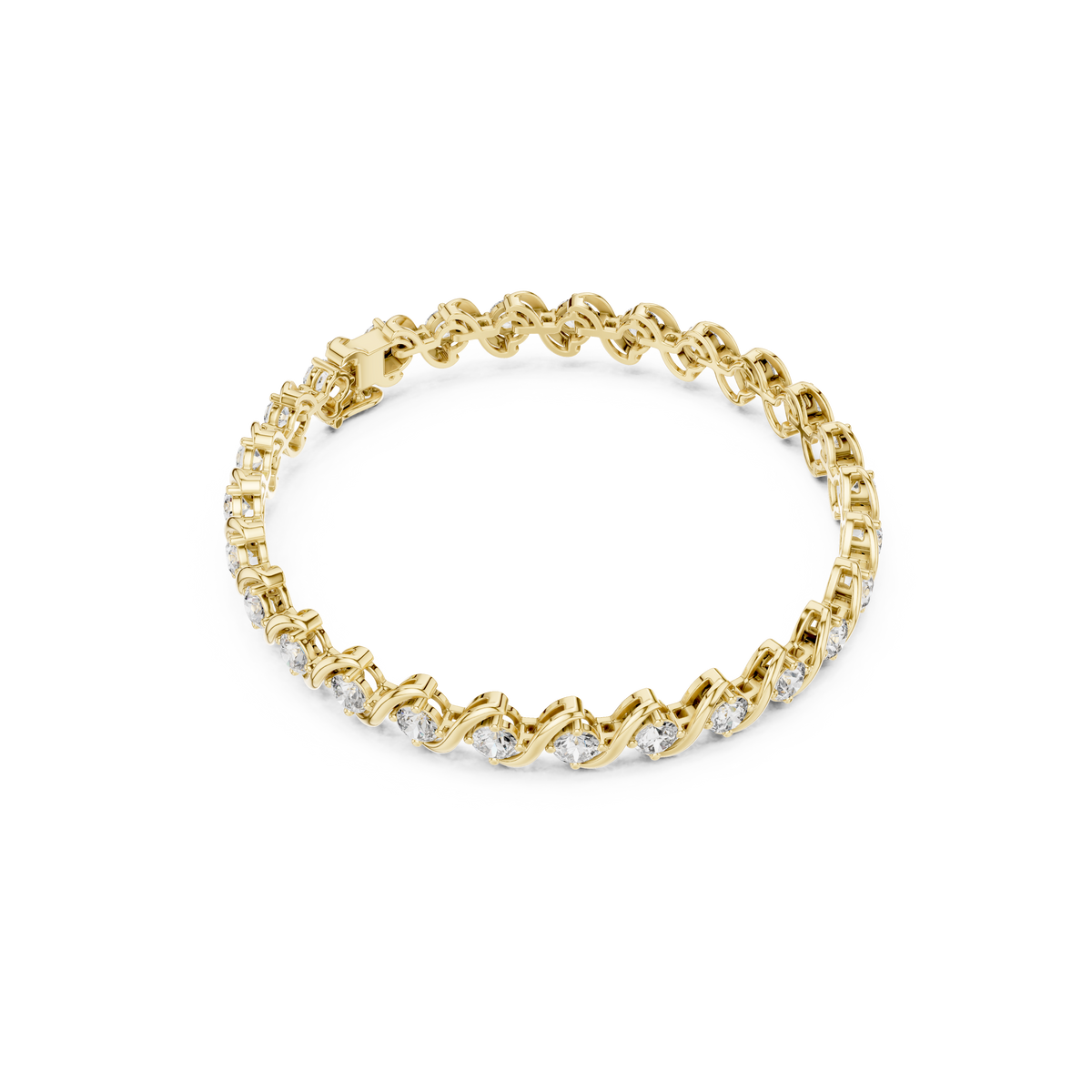 Gold 6Ct Round Cut Lab Grown Diamond Tennis Vorex Bracelet